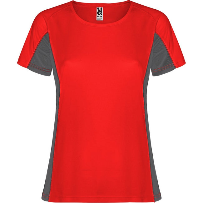 Dark Lead - Front - Roly Womens-Ladies Shanghai Short-Sleeved Sports T-Shirt
