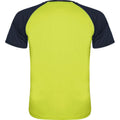 Fluro Yellow-Navy Blue - Back - Roly Unisex Adult Indianapolis Short-Sleeved Sports T-Shirt