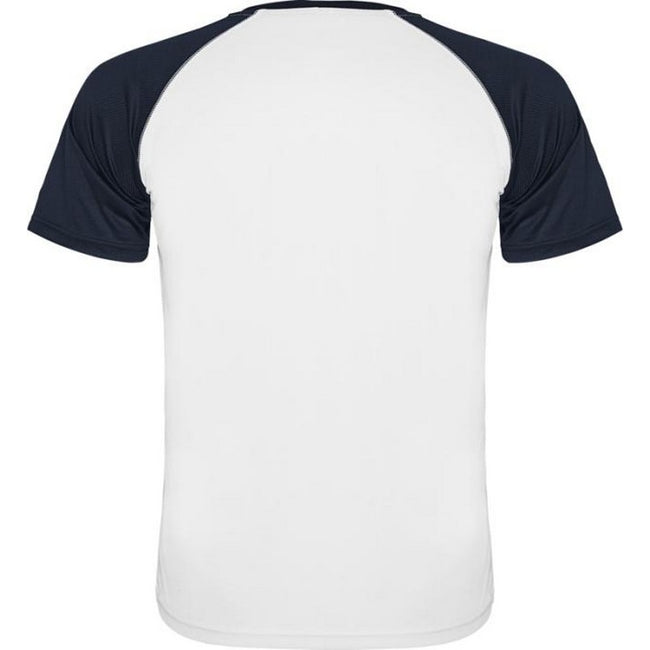 White-Navy Blue - Back - Roly Unisex Adult Indianapolis Short-Sleeved Sports T-Shirt