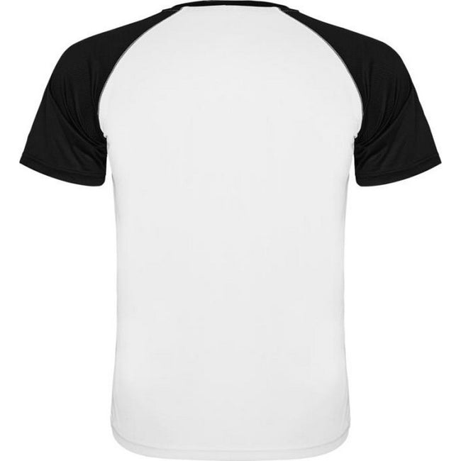 White-Solid Black - Back - Roly Unisex Adult Indianapolis Short-Sleeved Sports T-Shirt