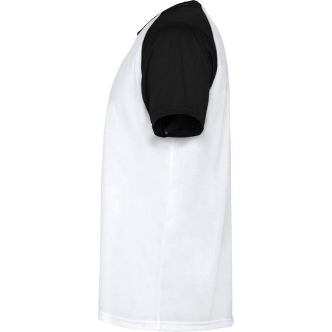 White-Solid Black - Side - Roly Unisex Adult Indianapolis Short-Sleeved Sports T-Shirt