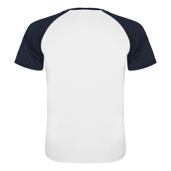 White-Navy Blue - Back - Roly Unisex Adult Indianapolis Short-Sleeved Sports T-Shirt
