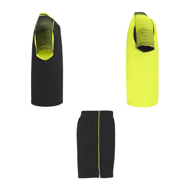 Fluorescent Yellow-Solid Black - Side - Roly Unisex Adult Juve Sports Sports Set