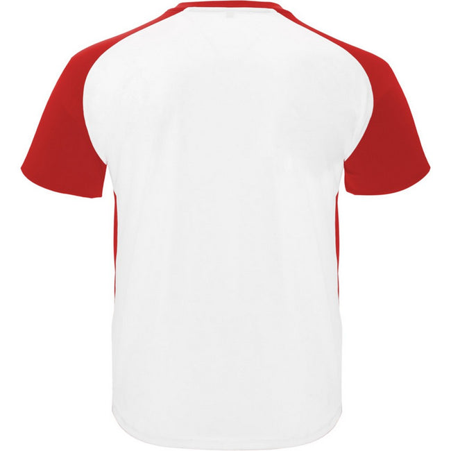 White-Red - Back - Roly Childrens-Kids Bugatti Short-Sleeved Sports T-Shirt