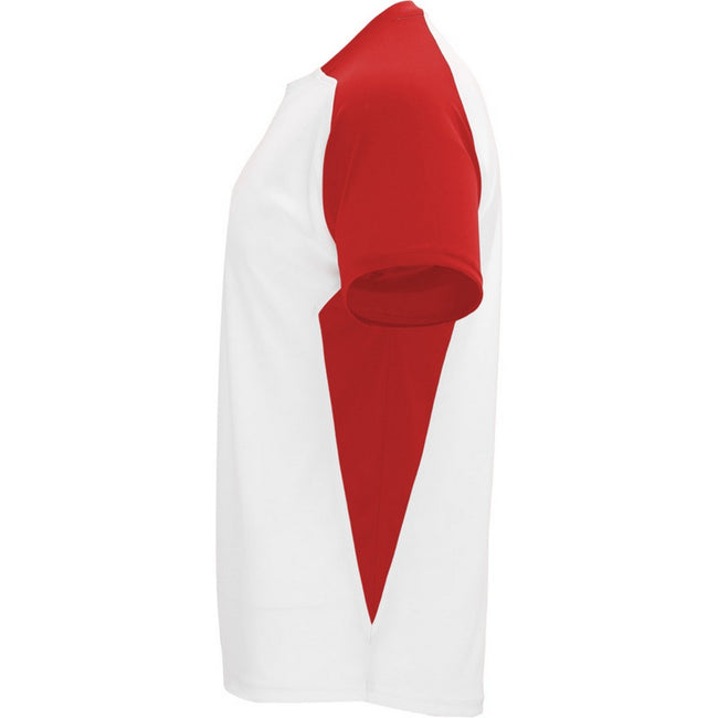 White-Red - Lifestyle - Roly Childrens-Kids Bugatti Short-Sleeved Sports T-Shirt