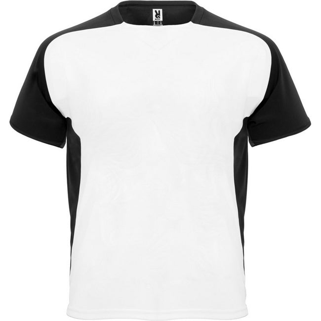 White-Solid Black - Front - Roly Childrens-Kids Bugatti Short-Sleeved Sports T-Shirt