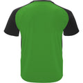 Fern Green-Solid Black - Back - Roly Childrens-Kids Bugatti Short-Sleeved Sports T-Shirt