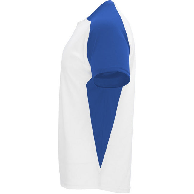 White-Royal Blue - Lifestyle - Roly Childrens-Kids Bugatti Short-Sleeved Sports T-Shirt
