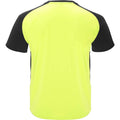 Fluorescent Yellow-Solid Black - Back - Roly Childrens-Kids Bugatti Short-Sleeved Sports T-Shirt