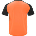 Fluorescent Orange-Solid Black - Back - Roly Childrens-Kids Bugatti Short-Sleeved Sports T-Shirt