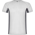 White-Dark Lead - Front - Roly Childrens-Kids Shanghai Short-Sleeved Sports T-Shirt