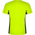 Fluro Green-Solid Black - Back - Roly Childrens-Kids Shanghai Short-Sleeved Sports T-Shirt