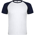 White-Navy Blue - Front - Roly Childrens-Kids Indianapolis Short-Sleeved Sports T-Shirt