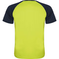 Fluro Yellow-Navy Blue - Back - Roly Childrens-Kids Indianapolis Short-Sleeved Sports T-Shirt