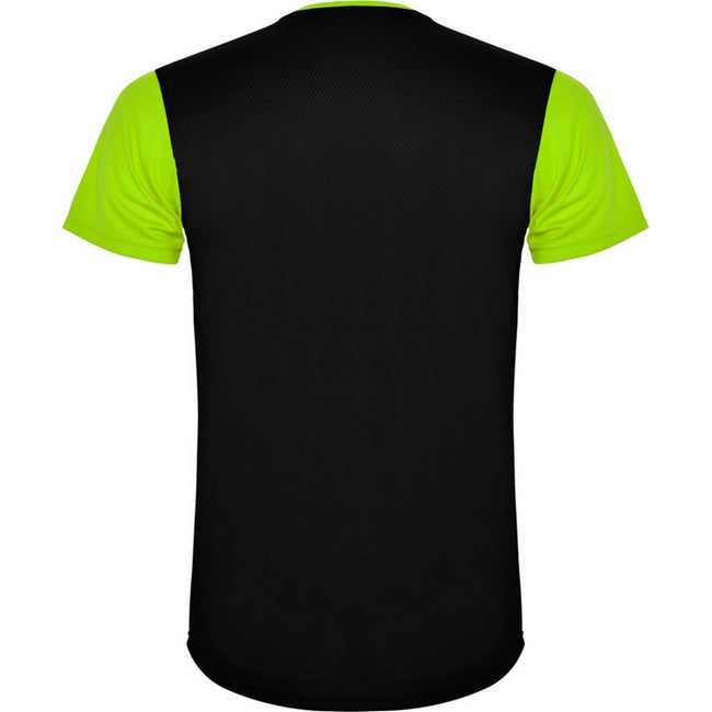 Lime-Solid Black - Back - Roly Childrens-Kids Detroit Sports T-Shirt