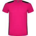 Fuchsia-Solid Black - Front - Roly Childrens-Kids Detroit Sports T-Shirt