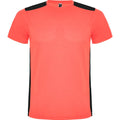 Fluorescent Coral-Solid Black - Front - Roly Childrens-Kids Detroit Sports T-Shirt
