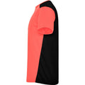 Fluorescent Coral-Solid Black - Side - Roly Childrens-Kids Detroit Sports T-Shirt