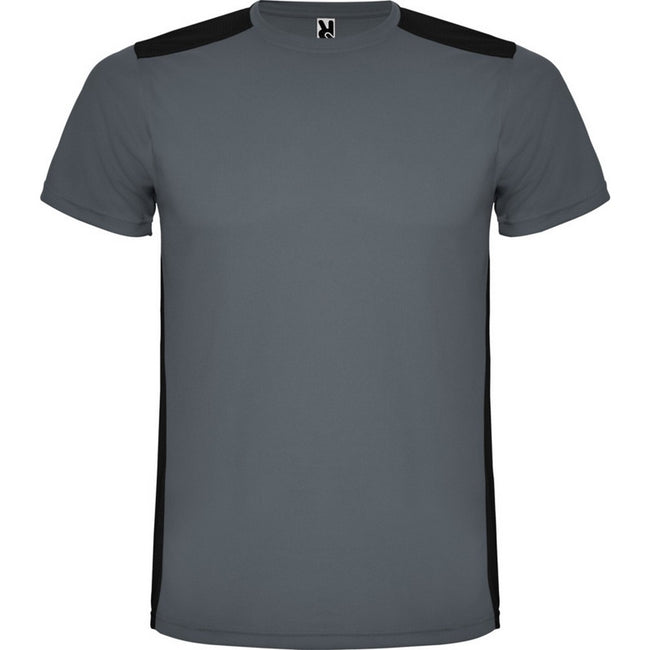 Ebony-Solid Black - Front - Roly Childrens-Kids Detroit Sports T-Shirt