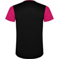 Fuchsia-Solid Black - Back - Roly Unisex Adult Detroit Short-Sleeved Sports T-Shirt