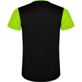 Lime-Solid Black - Back - Roly Unisex Adult Detroit Short-Sleeved Sports T-Shirt
