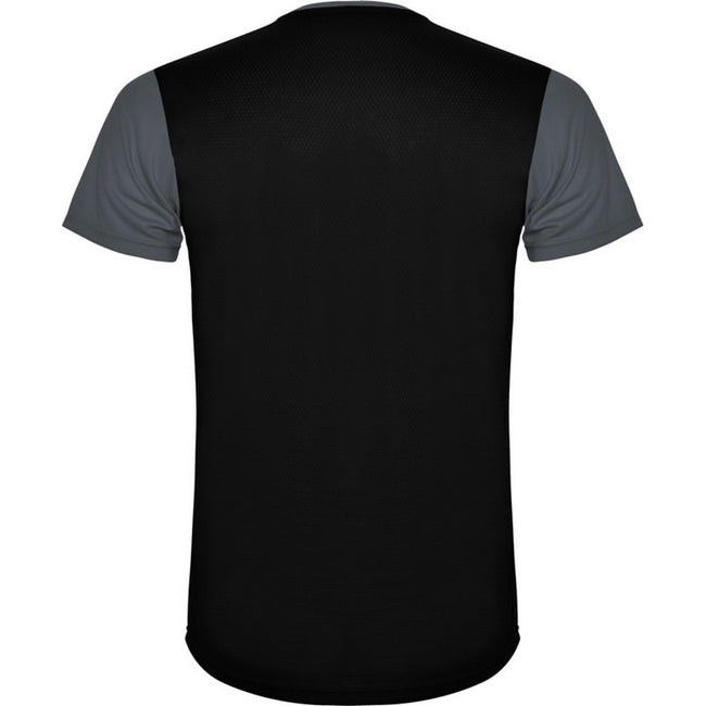 Ebony-Solid Black - Back - Roly Unisex Adult Detroit Short-Sleeved Sports T-Shirt