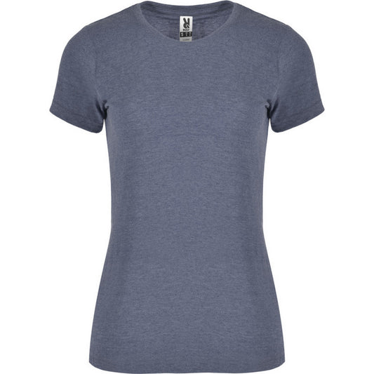 Denim Blue - Front - Roly Womens-Ladies Fox Heather Short-Sleeved T-Shirt