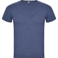 Denim Blue - Front - Roly Mens Fox Heather Short-Sleeved T-Shirt