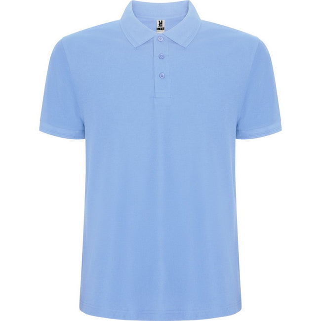 Sky Blue - Front - Roly Childrens-Kids Pegaso Premium Short-Sleeved Polo Shirt