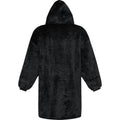Solid Black - Back - Unisex Adult Denali Hoodie Blanket