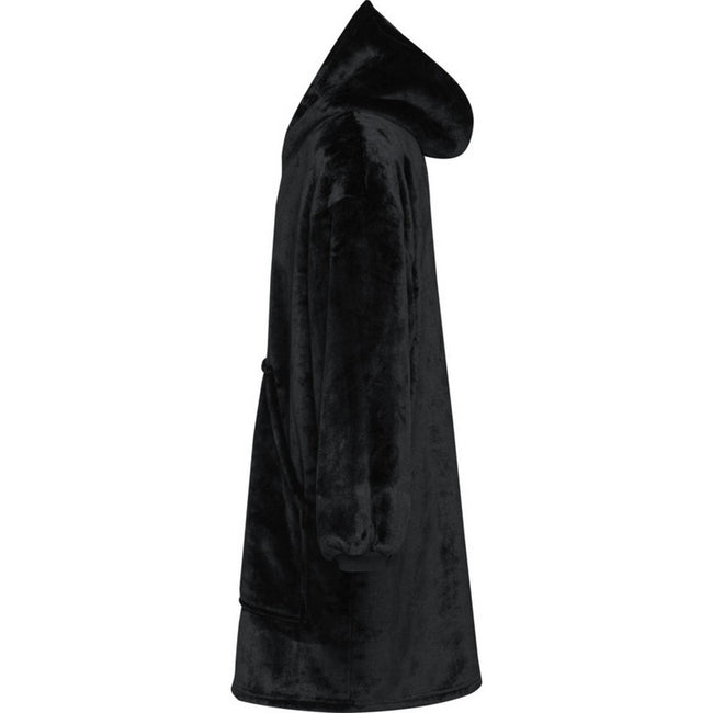 Solid Black - Lifestyle - Unisex Adult Denali Hoodie Blanket