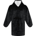 Solid Black - Front - Unisex Adult Denali Hoodie Blanket
