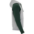 Heather Grey-Bottle Green - Side - Roly Childrens-Kids Badet Two Tone Drawstring Hoodie