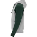 Heather Grey-Bottle Green - Lifestyle - Roly Childrens-Kids Badet Two Tone Drawstring Hoodie