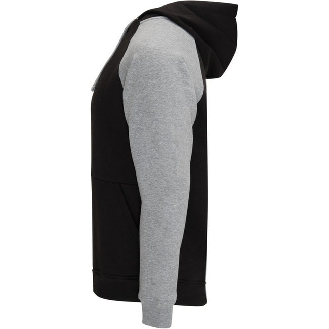 Solid Black-Heather Grey - Lifestyle - Roly Childrens-Kids Badet Two Tone Drawstring Hoodie