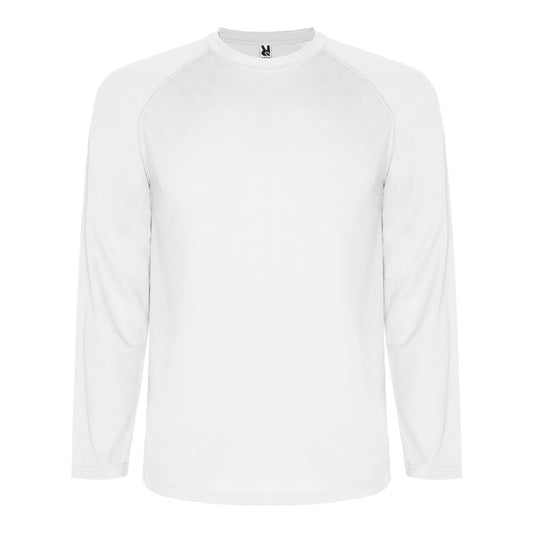 White - Front - Roly Mens Montecarlo Long-Sleeved Sports T-Shirt