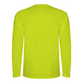 Fluorescent Yellow - Back - Roly Mens Montecarlo Long-Sleeved Sports T-Shirt