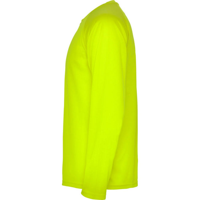 Fluorescent Yellow - Lifestyle - Roly Childrens-Kids Montecarlo Long-Sleeved Sports T-Shirt
