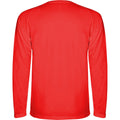Red - Back - Roly Childrens-Kids Montecarlo Long-Sleeved Sports T-Shirt