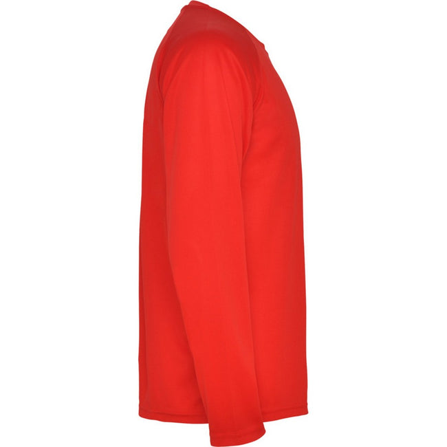 Red - Side - Roly Childrens-Kids Montecarlo Long-Sleeved Sports T-Shirt