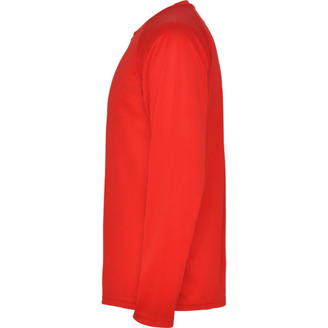 Red - Lifestyle - Roly Childrens-Kids Montecarlo Long-Sleeved Sports T-Shirt