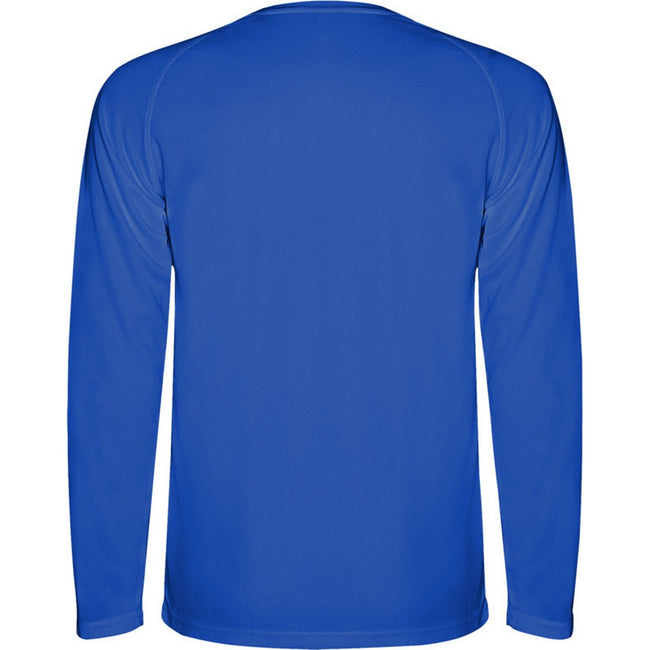 Blue - Back - Roly Childrens-Kids Montecarlo Long-Sleeved Sports T-Shirt