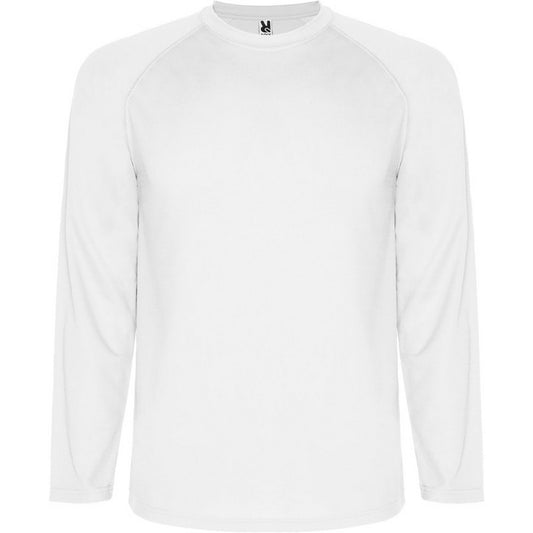 White - Front - Roly Childrens-Kids Montecarlo Long-Sleeved Sports T-Shirt
