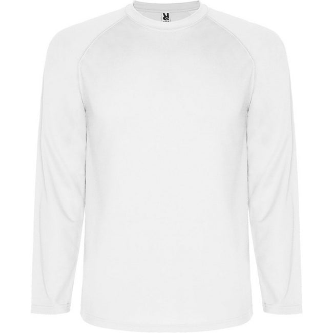 White - Front - Roly Childrens-Kids Montecarlo Long-Sleeved Sports T-Shirt