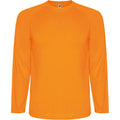 Fluorescent Orange - Front - Roly Childrens-Kids Montecarlo Long-Sleeved Sports T-Shirt