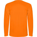 Fluorescent Orange - Back - Roly Childrens-Kids Montecarlo Long-Sleeved Sports T-Shirt