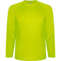 Fluorescent Yellow - Front - Roly Childrens-Kids Montecarlo Long-Sleeved Sports T-Shirt