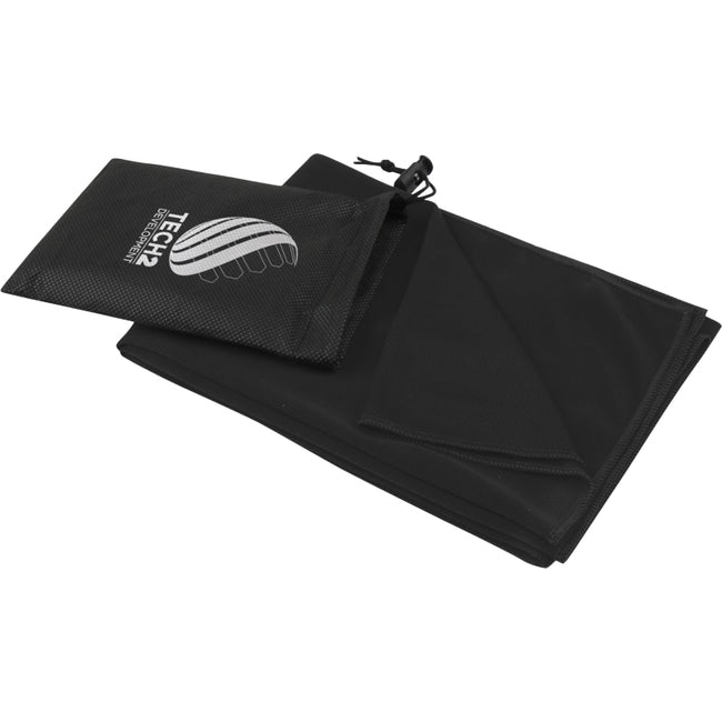 Solid Black - Front - Lucas RPET Sports Towel
