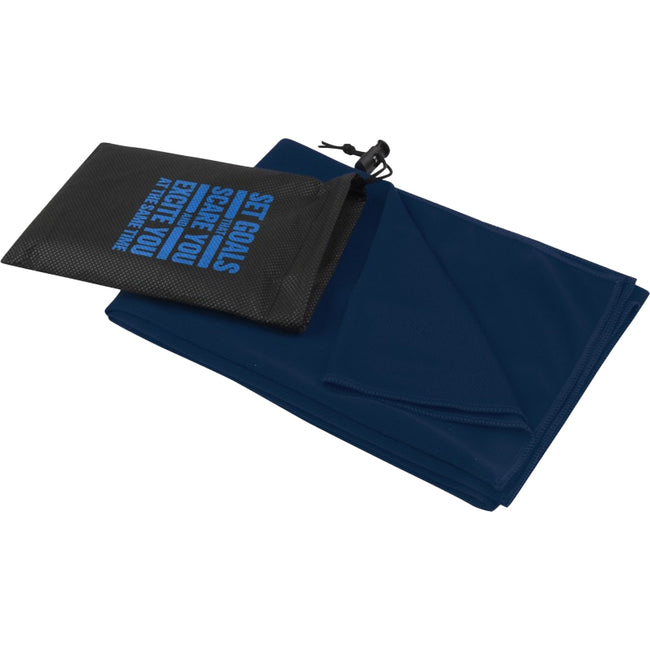 Navy - Front - Lucas RPET Sports Towel