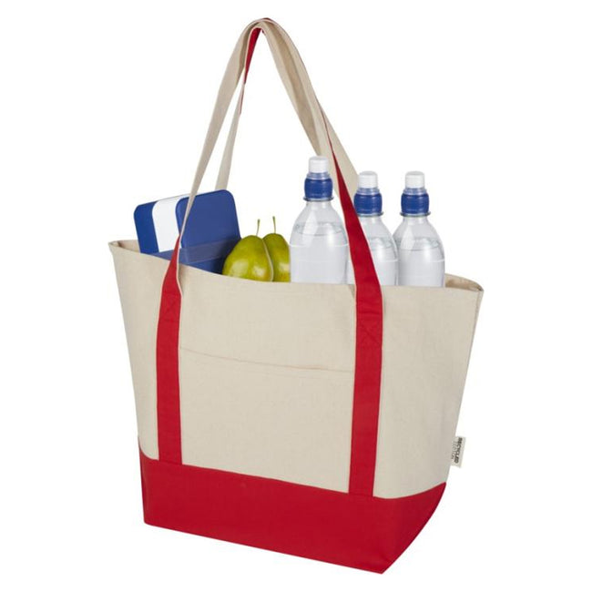 Red-Natural - Back - Sam Recycled Cotton 15L Tote Bag